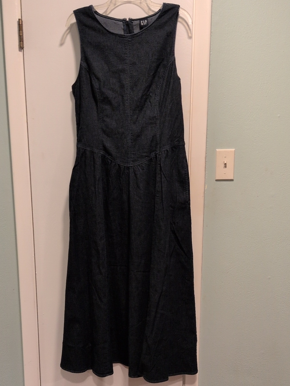 GAP Dark Blue Denim Sleeveless Maxi Dress
